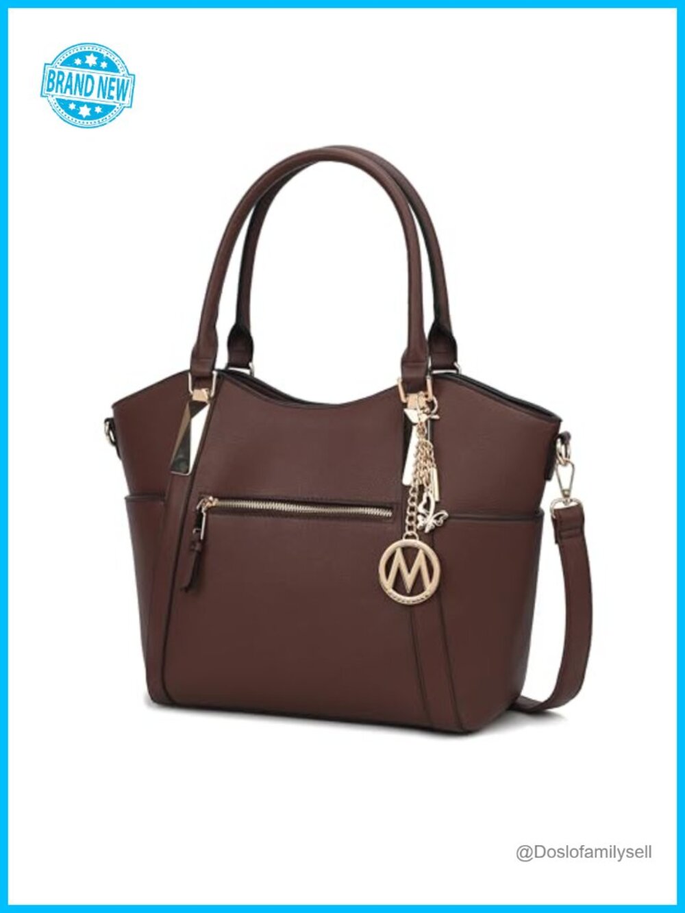 Vegan Leather Satchel Handbag – Spacious Tote with Top Zipper & Crossbody Strap